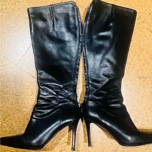 Knee high Italian leather stiletto heels